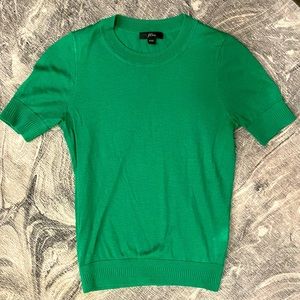 J. Crew Kelly Green Short Sleeve Silk Blend Sweater XXS $79